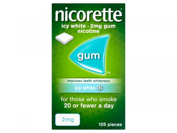 Nicorette Icy White 2mg Medicated Chewing Gum 105 Pieces