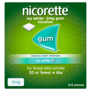 Nicorette Icy White 2mg Medicated Chewing Gum 210 Pieces