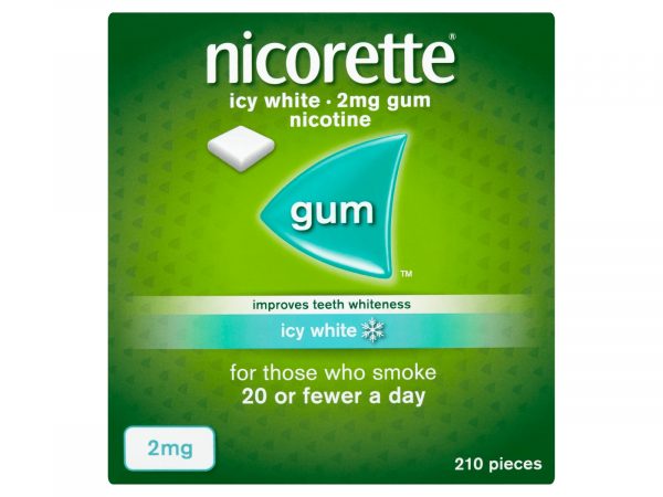 Nicorette Icy White 2mg Medicated Chewing Gum 210 Pieces