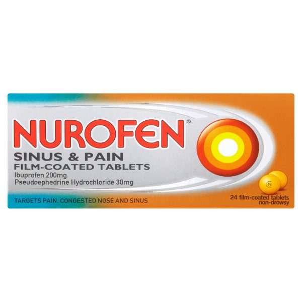 Nurofen Sinus Pain 200mg.30mg 24 Film Coated Tablets 1