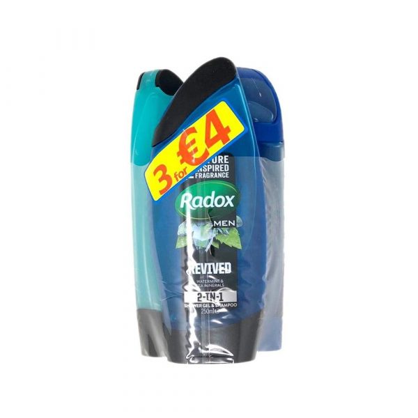 Radox Mens Shower Gel Triple Pack 3X 250ml