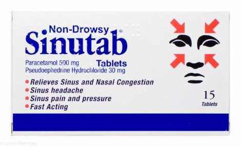 Sinutab Non-drowsy 15 Tablets
