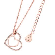 Tipperary Crystal Floating Heart Pendant Rose Gold 1