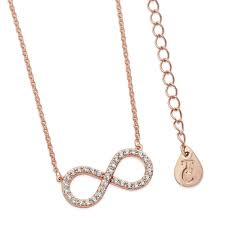 Tipperary Crystal Stone Set Infinity Pendant Rose Gold