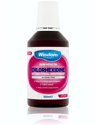 Wisdom Chlorhexidine Mouthwash Original Antibacterial Alcohol Free 300ml