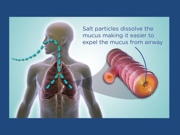 salt particles disolved the mucus